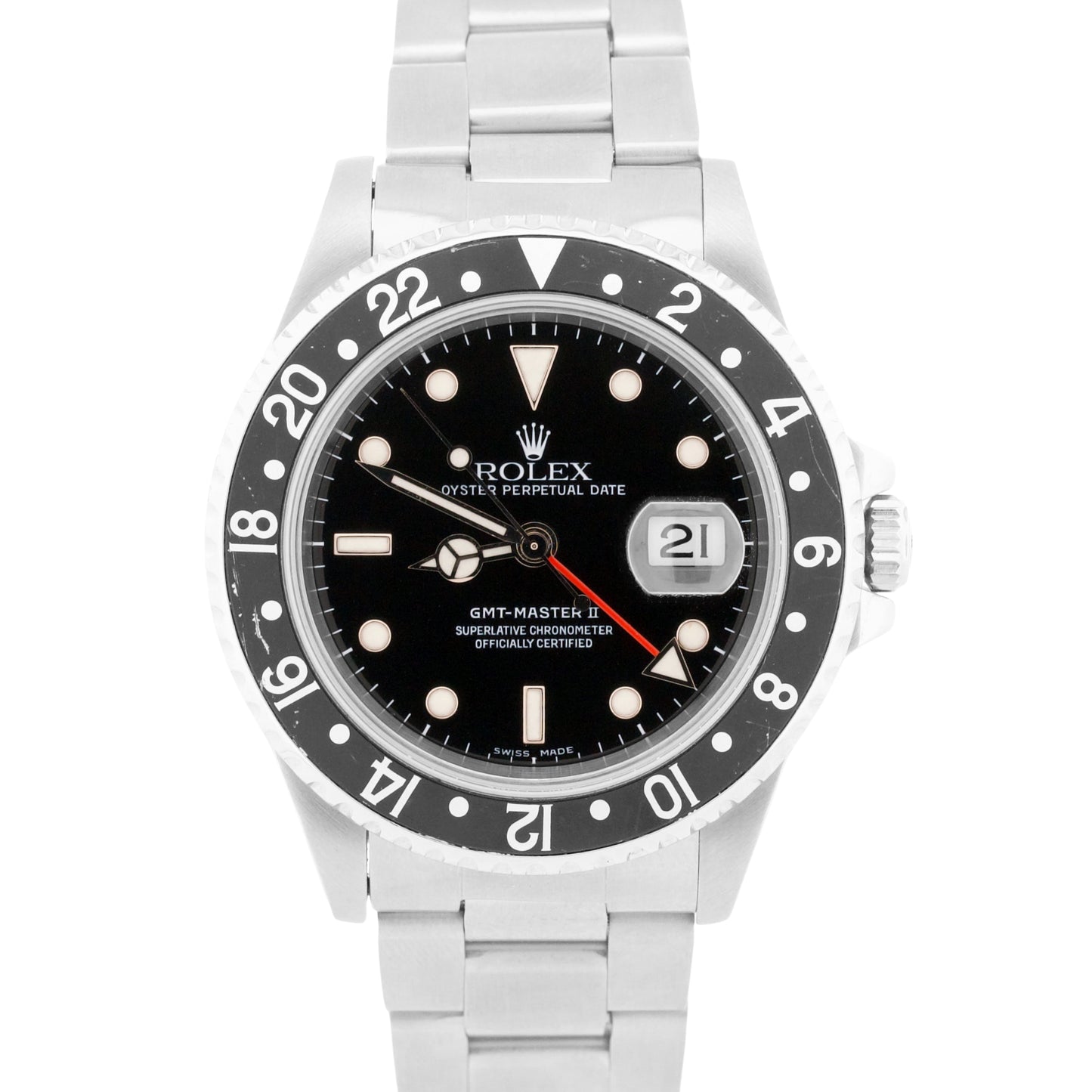 1997 PAPERS Rolex GMT-Master II BLACK Stainless Steel OYSTER 16710 Watch BOX