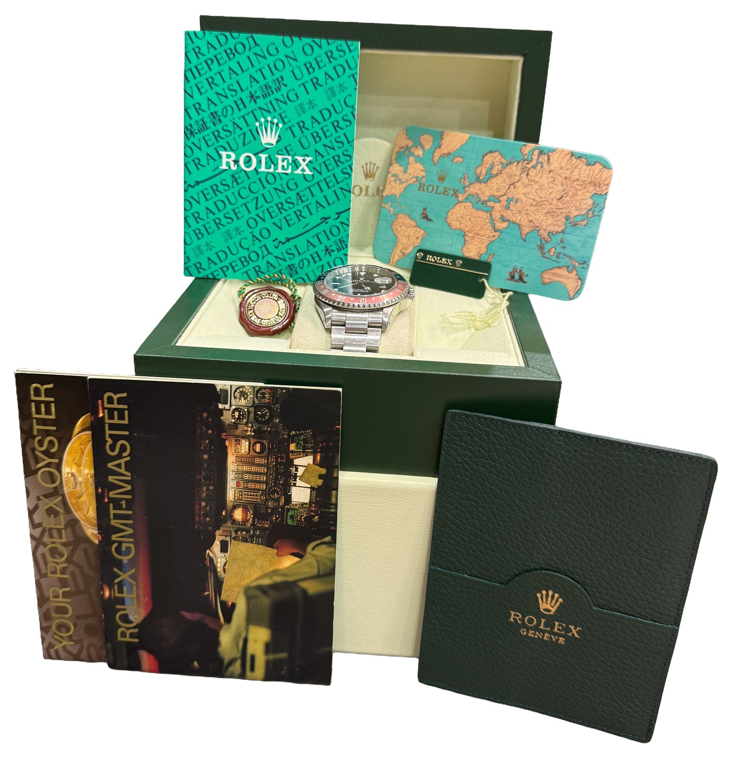 1999 Rolex GMT-Master II 40mm FADED PEPSI Red Blue Steel OYSTER 16710 Watch BOX