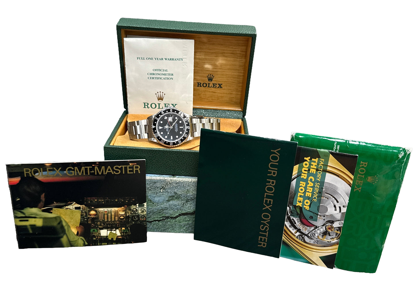 PAPERS Rolex GMT-Master II BLACK Red Stainless Steel Date OYSTER 16710 Watch BOX