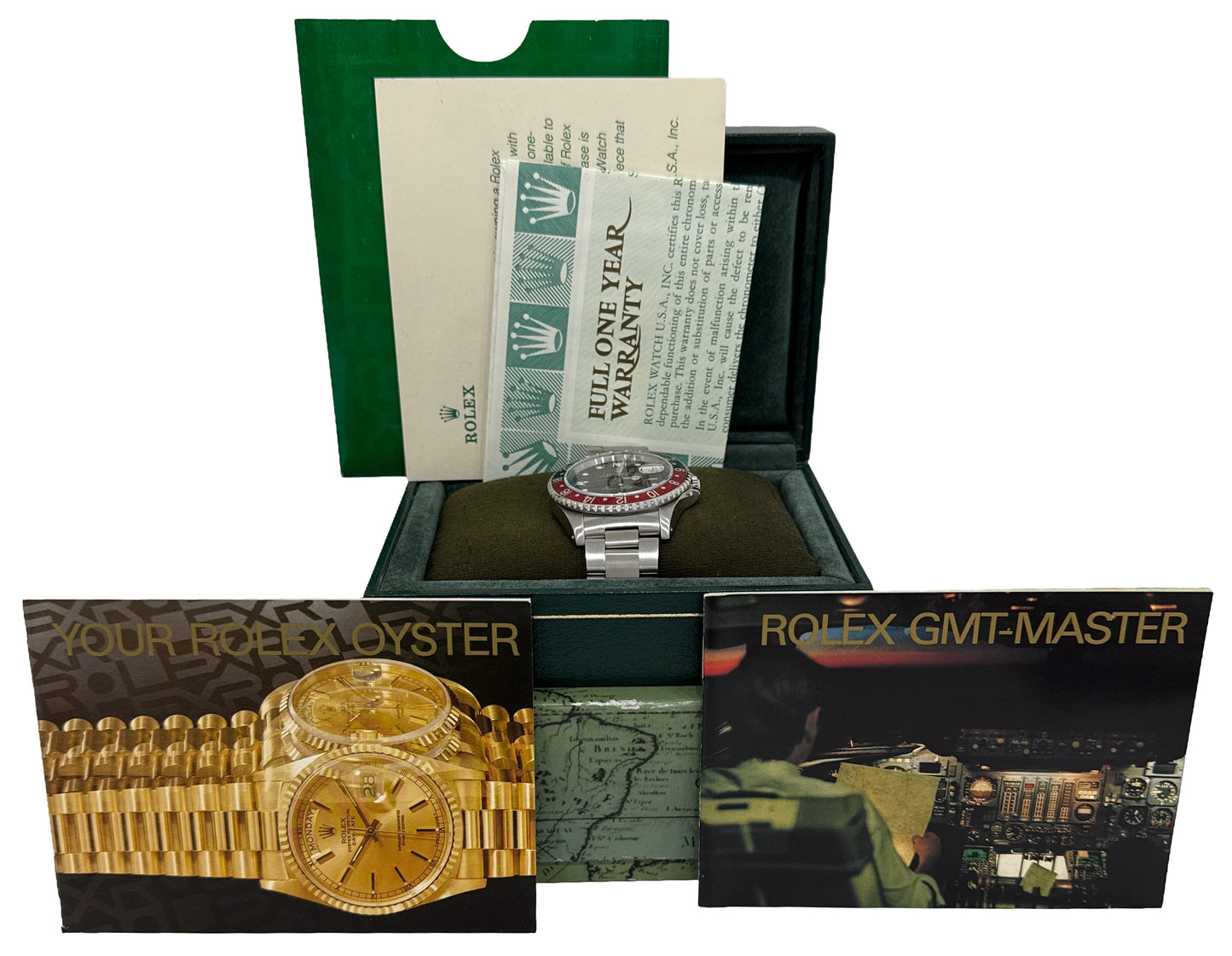 PAPERS Rolex GMT-Master II PATINA COKE Red Black Steel OYSTER 16710 Watch BOX