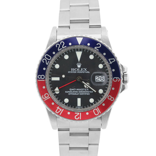VINTAGE 1968 PAPERS Rolex GMT-Master Red Blue PEPSI Black OYSTER 40mm 1675 BOX