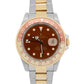 UNPOLISHED Rolex GMT-Master II ROOT BEER 18K Gold Steel Brown OYSTER Watch 16713