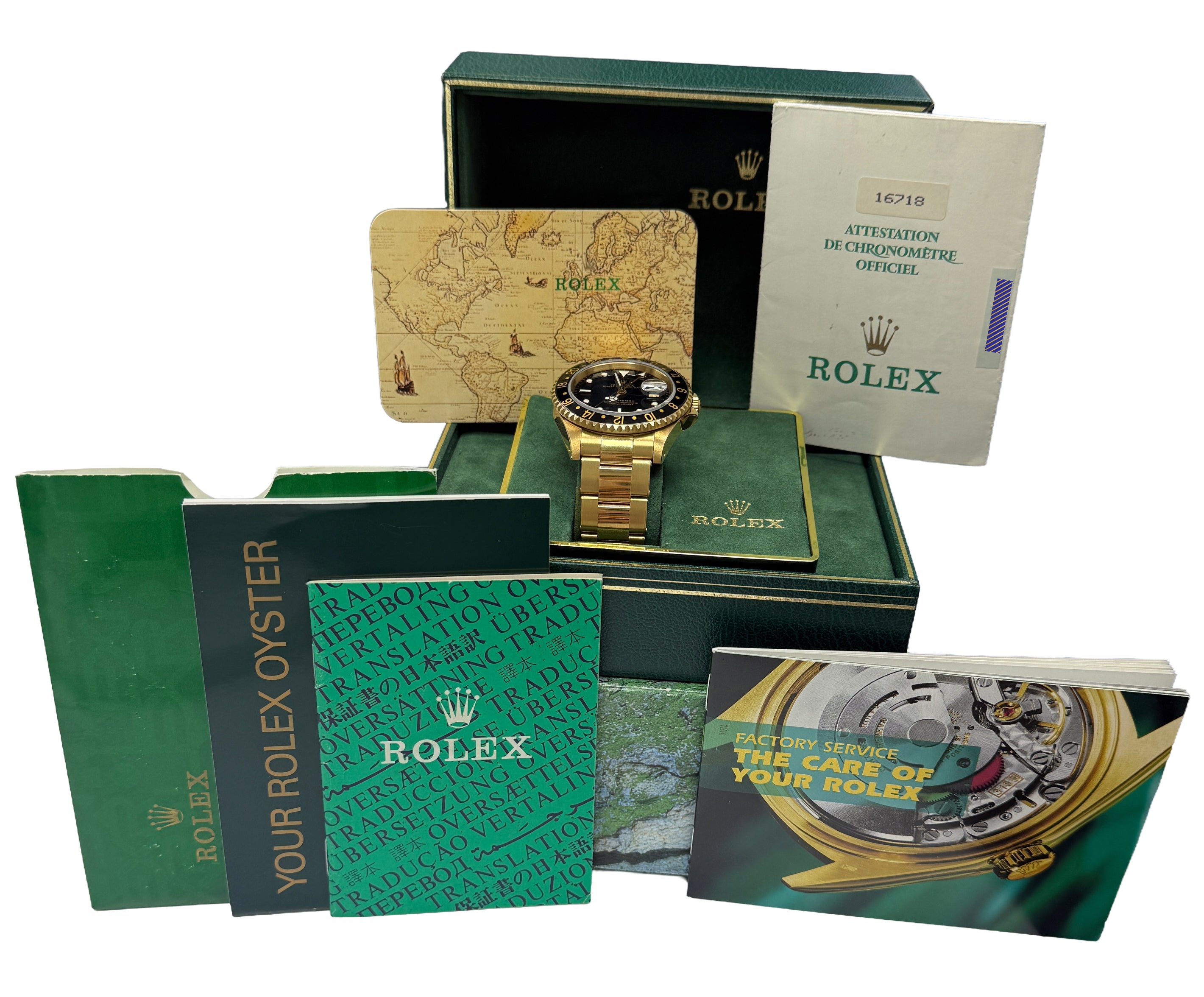 UNPOLISHED 1990 PAPERS Rolex GMT-Master II Black 40mm Yellow Gold