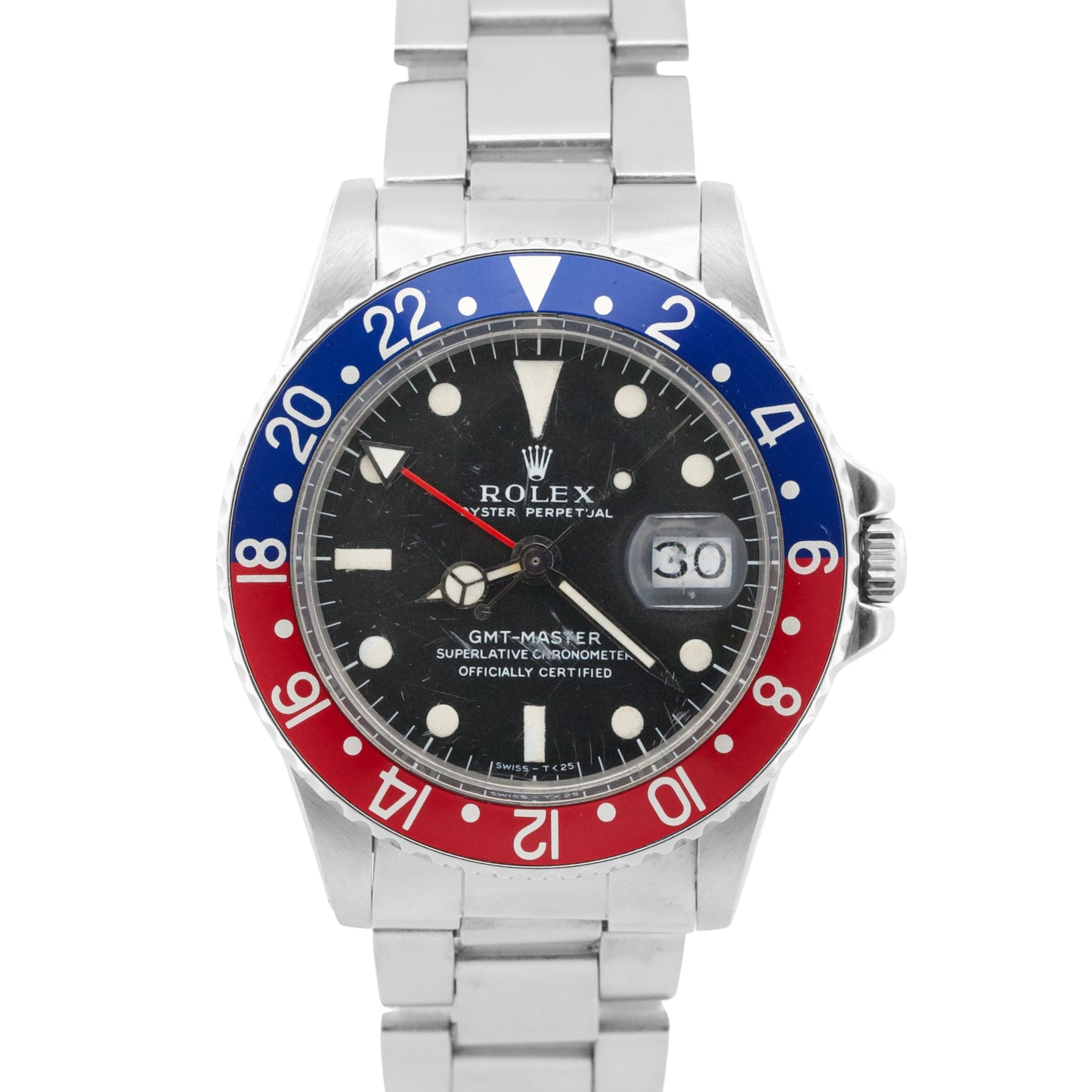 VINTAGE PAPERS Rolex GMT-Master Red Blue PEPSI Black Oyster LONG-E 40mm 1675 BOX