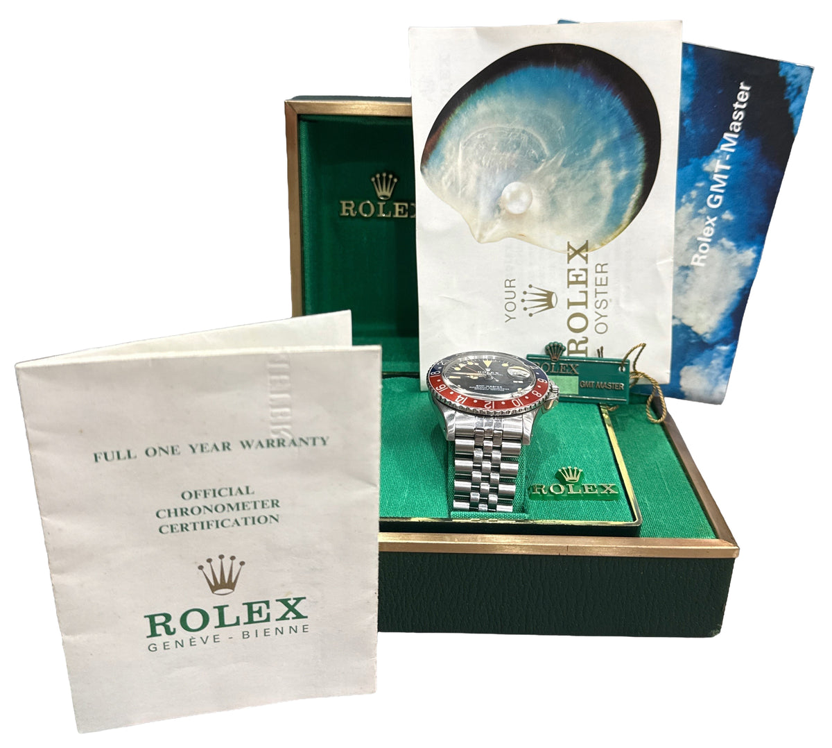 1978 Rolex GMT-Master Red Blue Patina Pepsi Jubilee MK2 Steel 40mm 1675 Box Papers