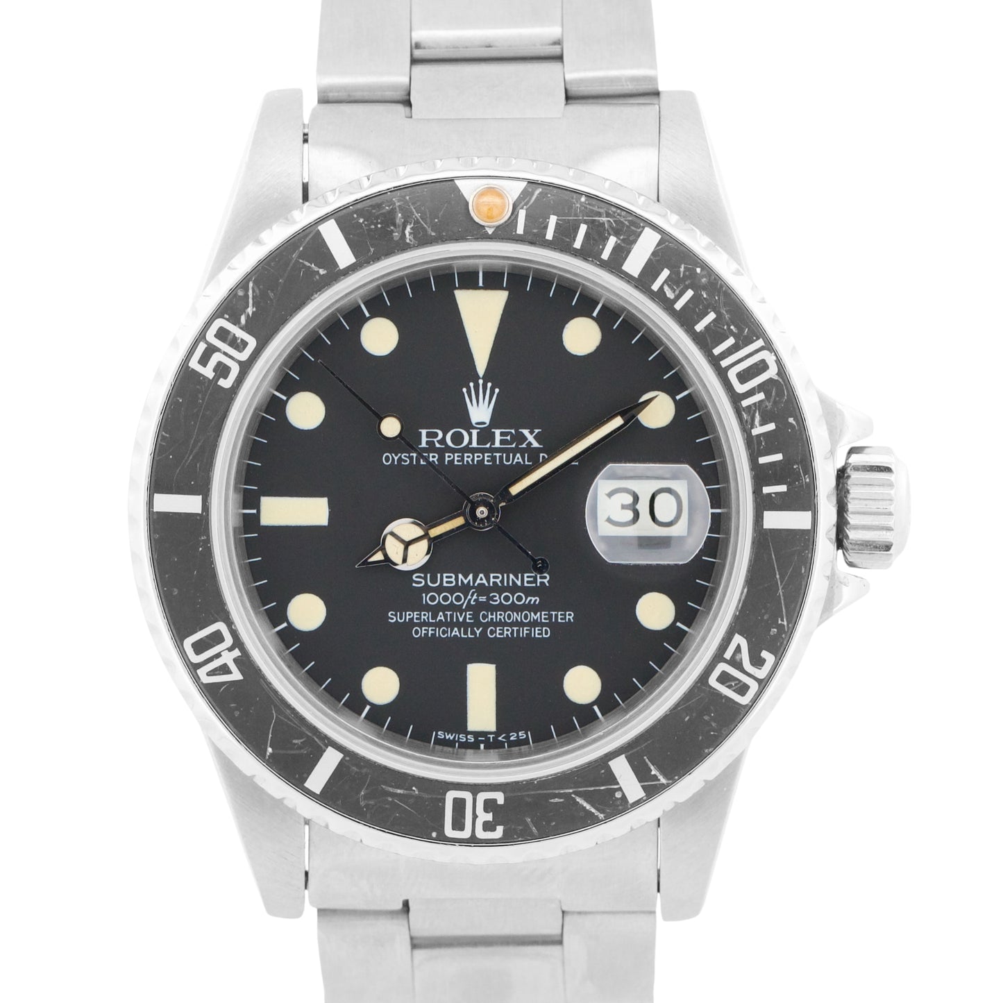 VINTAGE 1981 Rolex Submariner Date Black MATTE DIAL 16800 40mm PATINA Steel