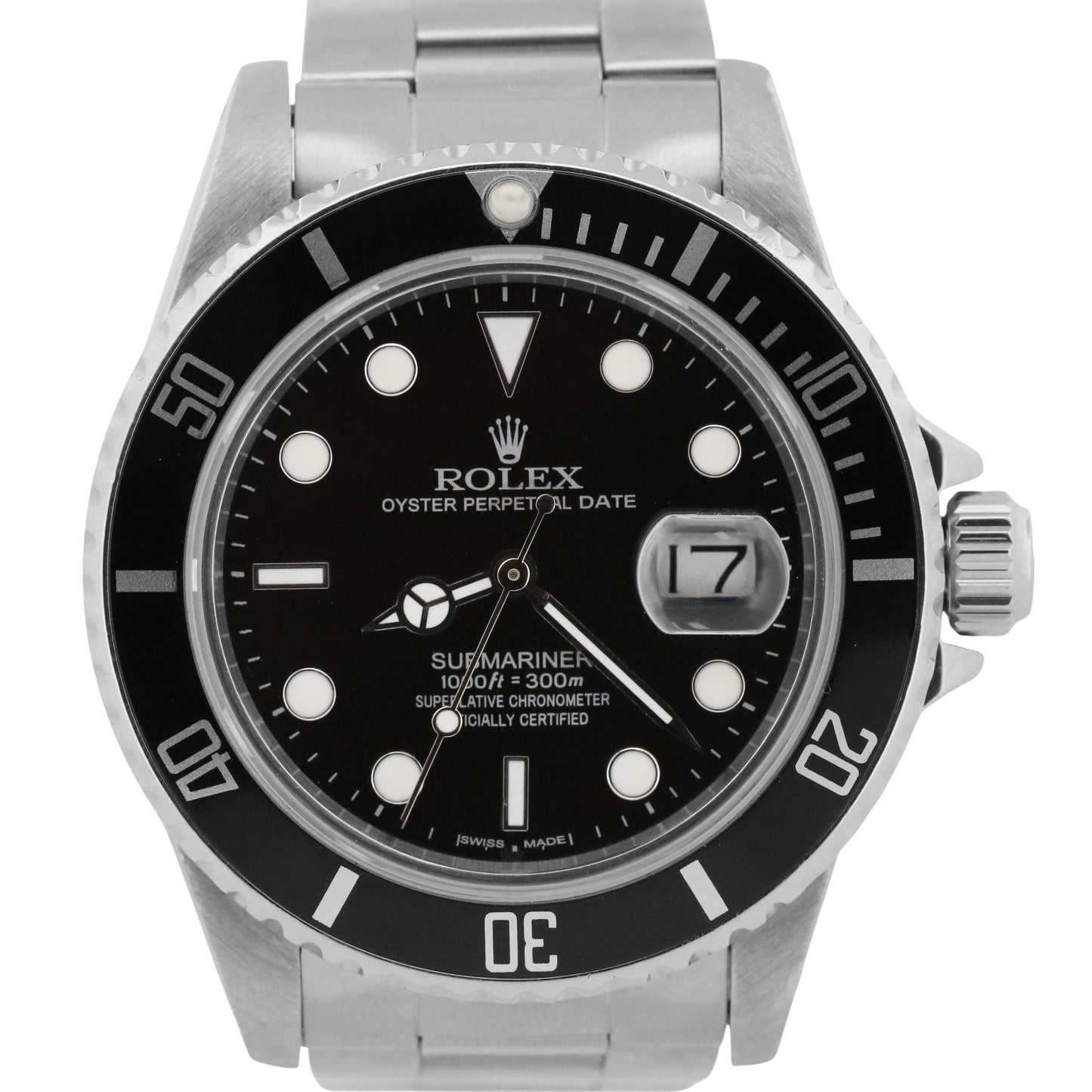 1984 Rolex Submariner Date 40mm BLACK Stainless Steel Oyster Watch 16800
