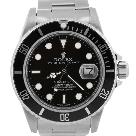 1984 Rolex Submariner Date 40mm BLACK Stainless Steel Oyster Watch 16800