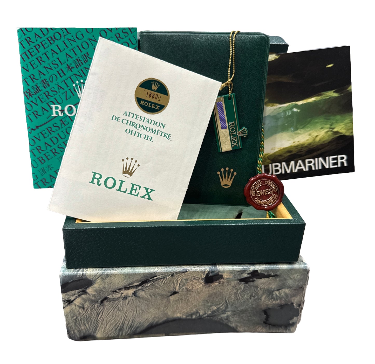 PAPERS 1986 Rolex Submariner Date PATINA BLACK DIAL 40mm Oyster Watch 16800 BOX