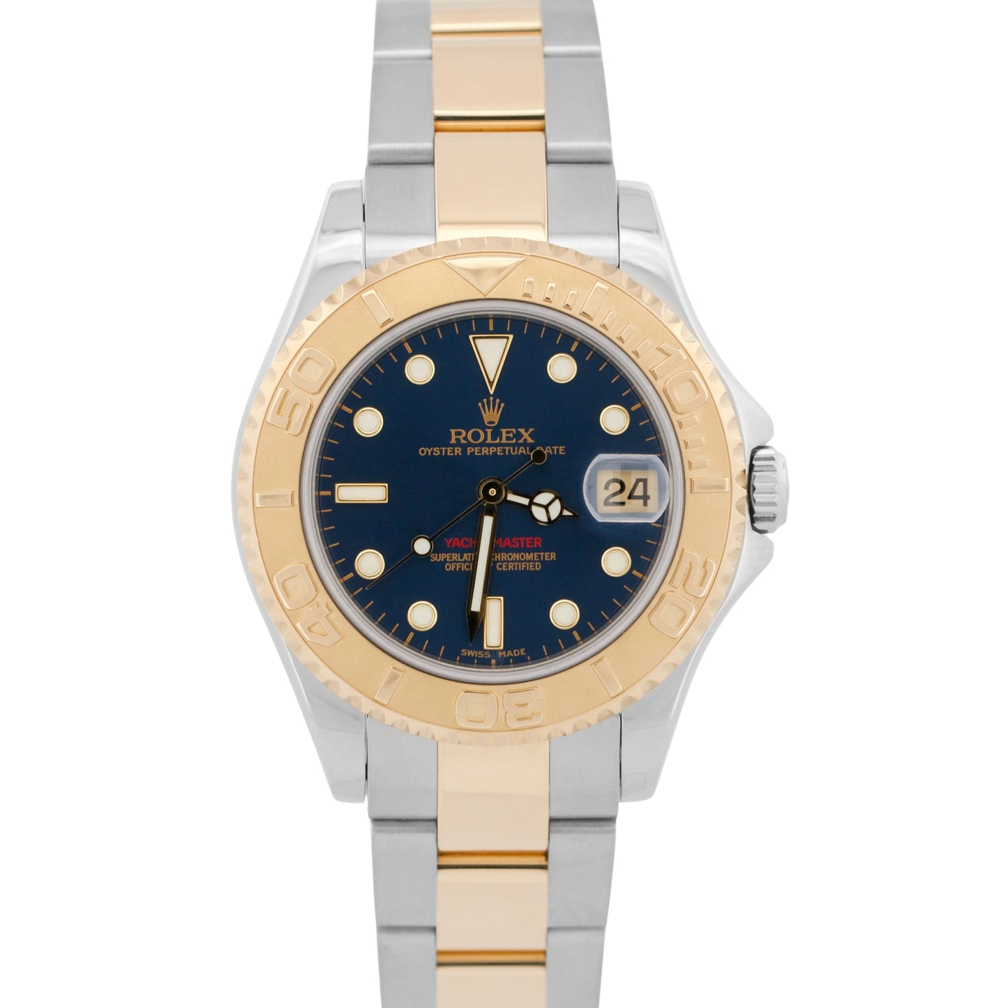 Rolex Yacht-Master BLUE 18K Yellow Gold Stainless Steel 35mm Two-Tone 168623