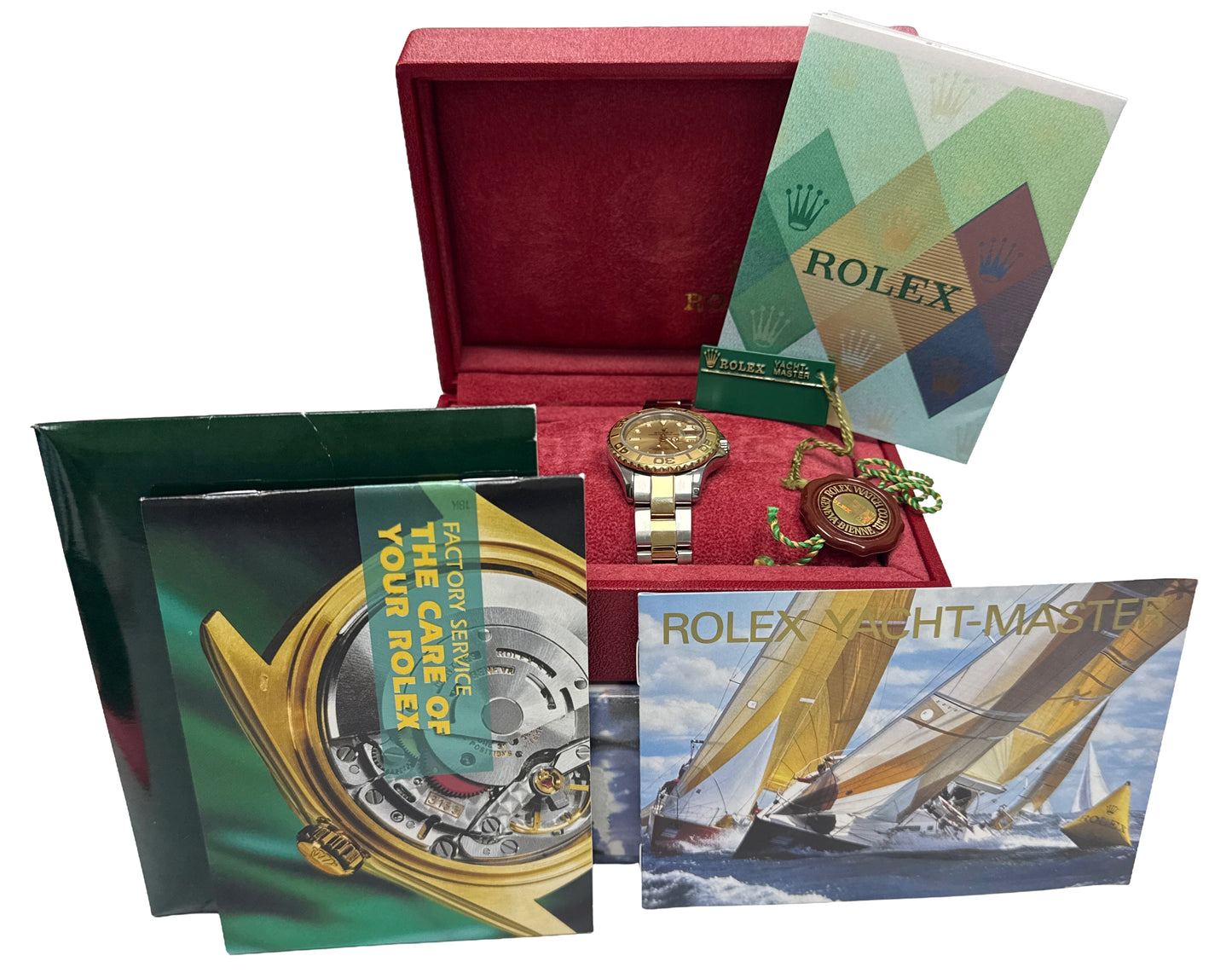 2003 PAPERS Ladies Rolex Yacht-Master 29mm CHAMPAGNE 169623 18K Gold Steel BOX