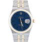 Rolex Oysterquartz DateJust 36mm BLUE Two-Tone 18K Yellow Gold Steel Watch 17013