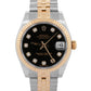 PAPERS Rolex DateJust FACTORY BLACK DIAMOND 18K Steel JUBILEE 31mm 178273 BOX