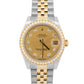 Rolex DateJust FACTORY CHAMPAGNE DIAMOND 31mm 18K Gold SUPER JUBILEE 178383