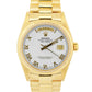 1986 Rolex Day-Date President WHITE ROMAN 36mm 18K Yellow Gold 18038 Watch