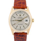 PAPERS Rolex Day-Date SILVER 18K Yellow Gold Fluted Brown Leather 36mm 18038 BOX