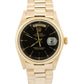 1981 Rolex Day-Date President 18038 Black Fluted 18K Yellow Gold 36mm Watch