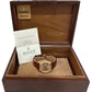 PAPERS Rolex Day-Date SILVER 18K Yellow Gold Fluted Brown Leather 36mm 18038 BOX
