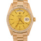 1981 Rolex Day-Date President 18038 Champagne Diamond 18K Yellow Gold 36mm Watch
