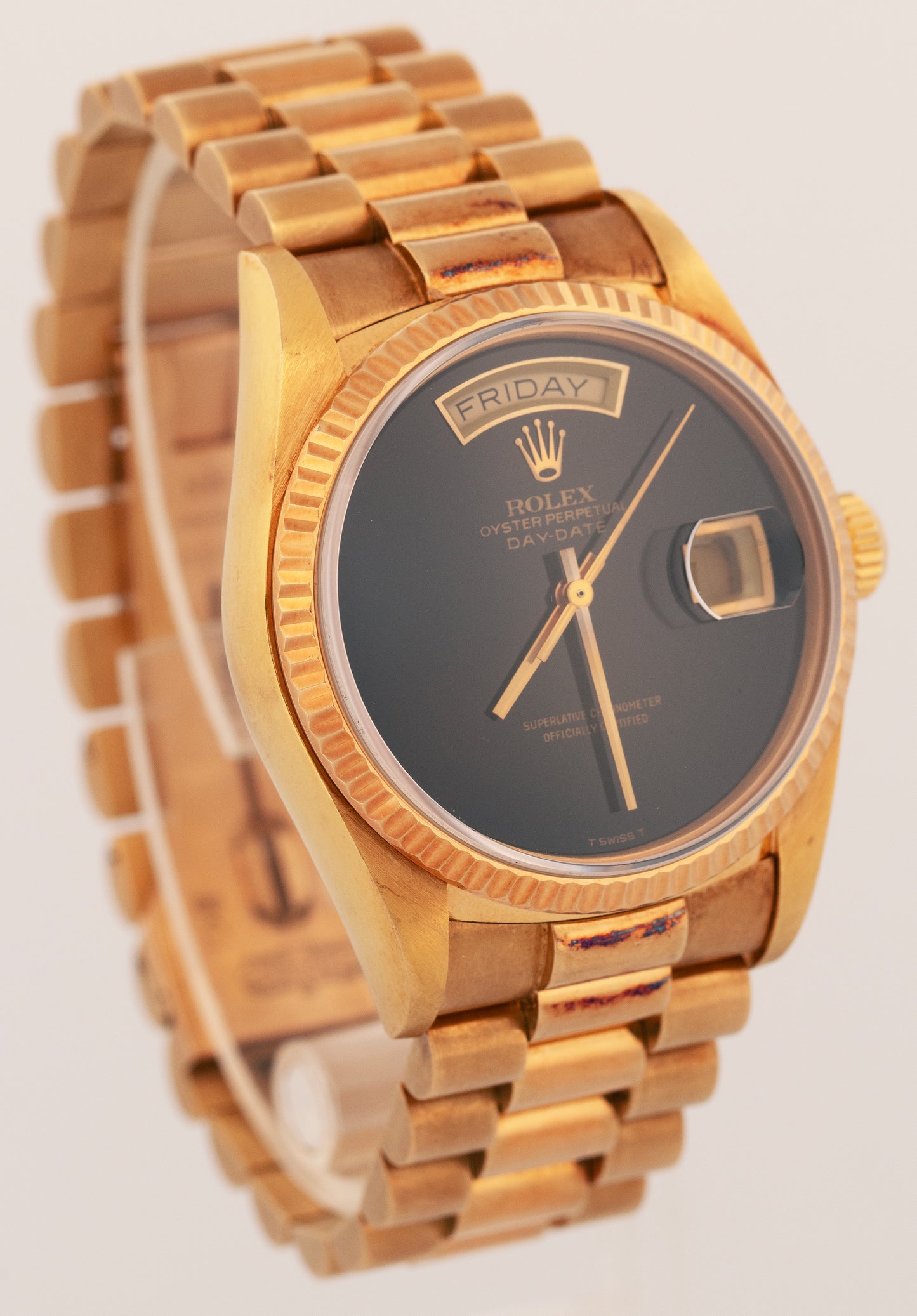 UNPOLISHED PAPERS Rolex Day-Date President FACTORY ONYX 18K Gold 36mm 18038 BOX