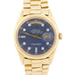 VINTAGE 1972 Rolex Day-Date President BLUE DIAMOND 36mm 18K Yellow Gold 1803