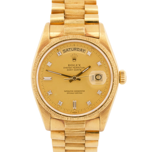 1978 Rolex Day-Date President 36mm FACTORY CHAMPAGNE DIAMOND 18K BARK 18078