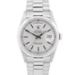 Rolex Day-Date Presidential 36mm SILVER 950 Platinum Smooth 18206 Watch BOX