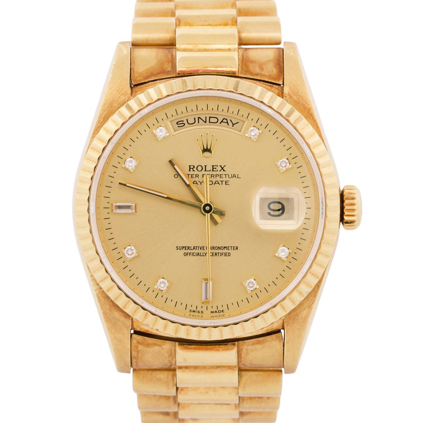 1995 Rolex Day-Date President FACTORY CHAMPAGNE DIAMOND 36mm 18K Gold 18238