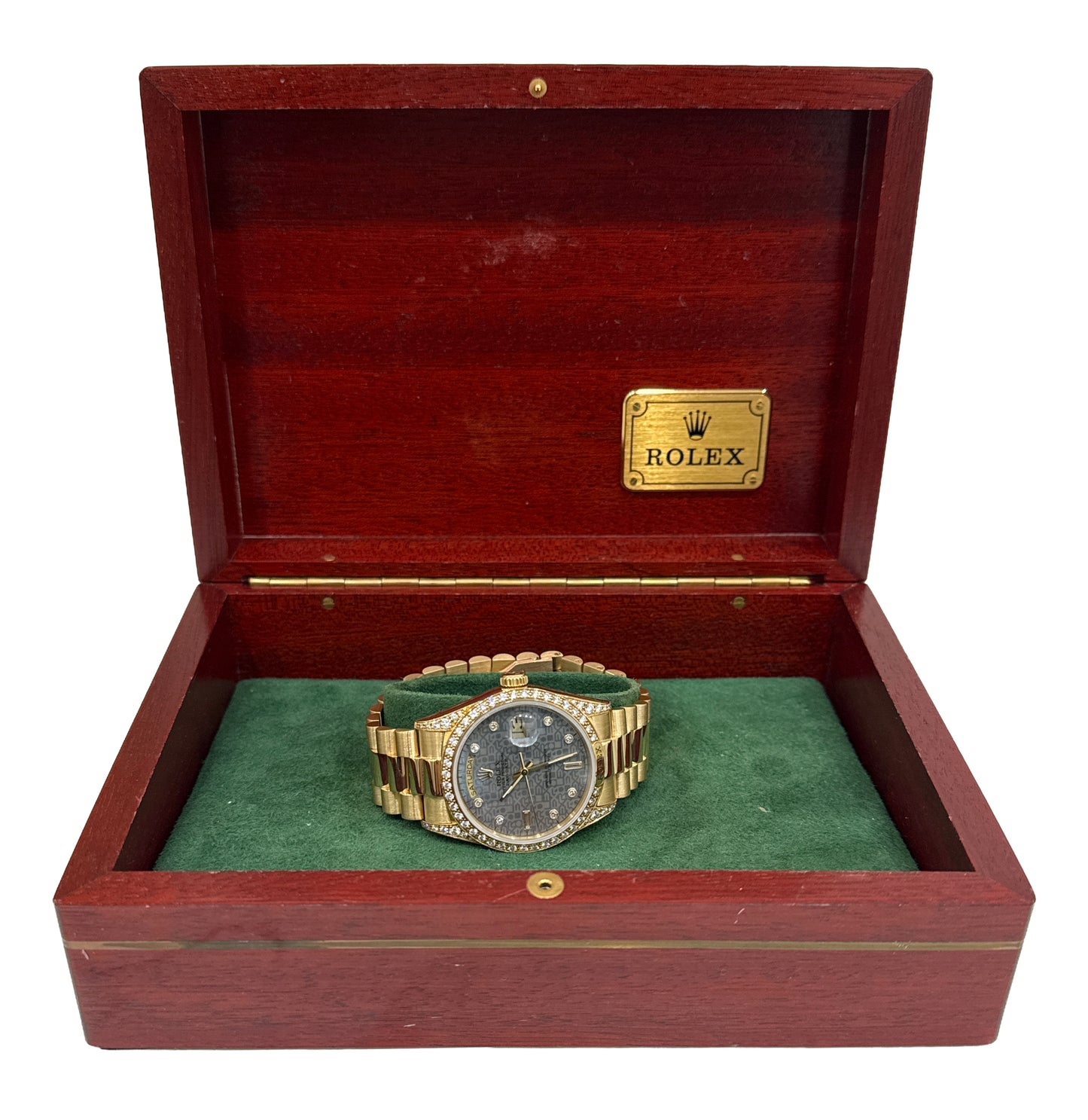 Rolex Day-Date President CROWN COLLECTION 18K Gold MOP DIAMOND 36mm 18138 BOX