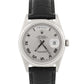 1999 Rolex Day-Date 36mm SILVER ROMAN 18K White Gold Fluted Leather Watch 18239