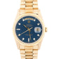 1991 Rolex Day-Date President 36mm BLUE DIAMOND 18K Yellow Gold BARK Watch 18248