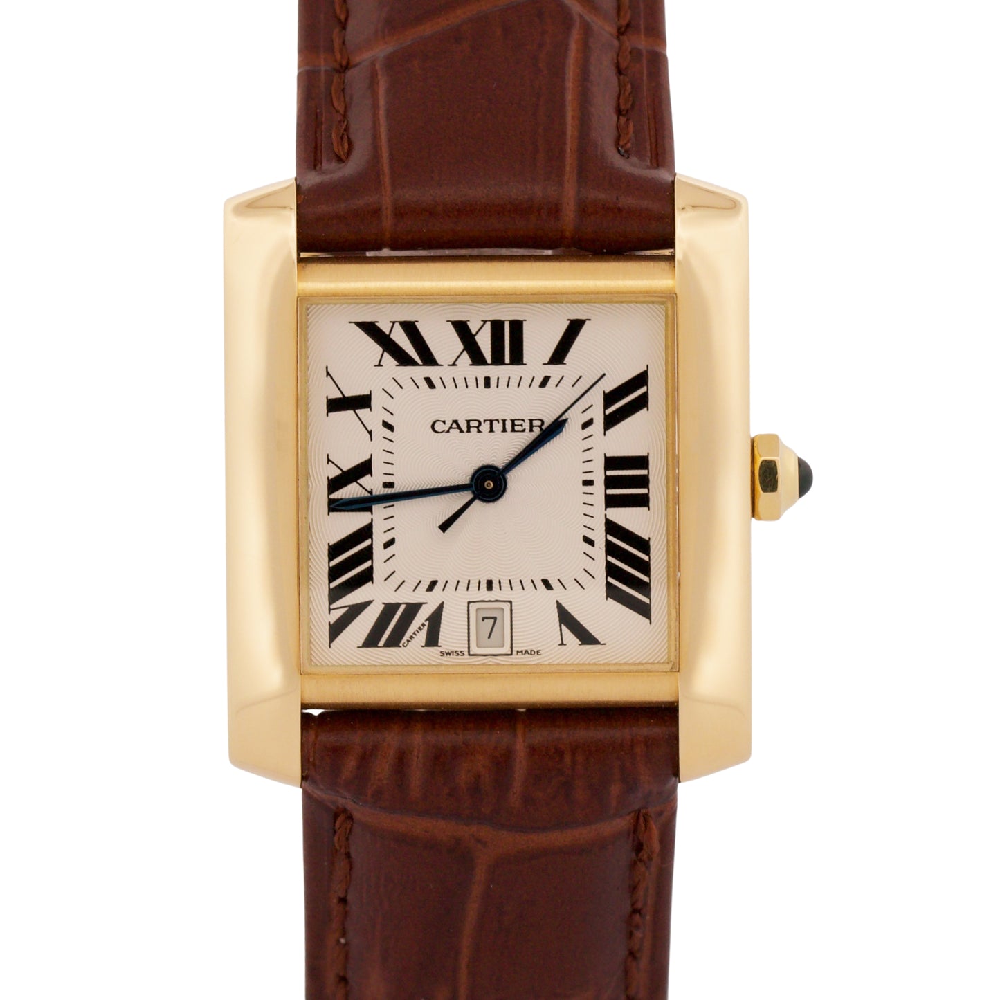 Cartier Tank Francaise 1840 W5000156 Silver 18K Gold Automatic 28x32mm Watch