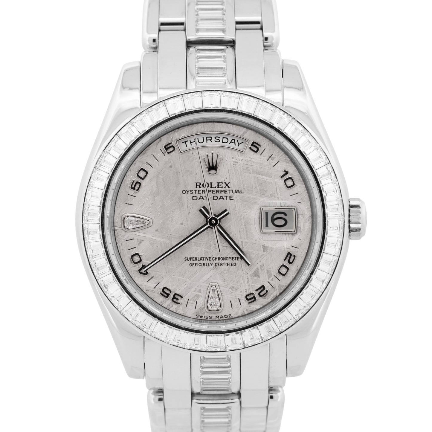 OCT 2025 RSC Rolex Day-Date 39 Platinum FACTORY METEORITE DIAMOND 18956BR BOX