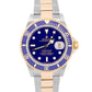 MINT PAPERS Rolex Submariner 40mm BLUE 18K Steel No-Holes GOLD BUCKLE 16613 BOX