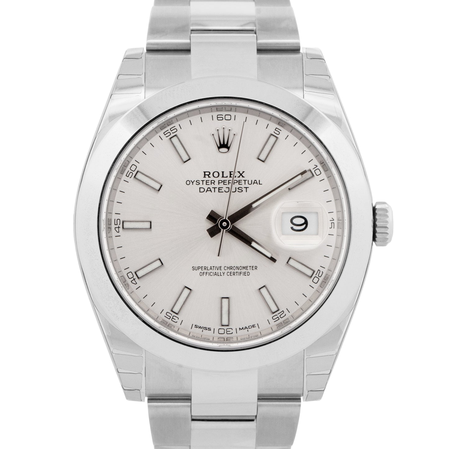 NEW UNWORN STICKERED PAPERS Rolex DateJust 41mm Silver OYSTER 126300 Watch BOX