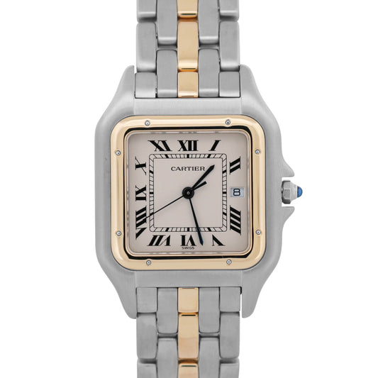 Cartier Panthere ONE ROW 18K Yellow Gold Steel 29mm Roman Quartz 187957 W25027B5