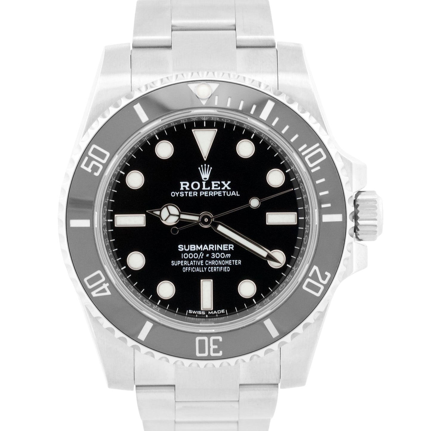 2018 PAPERS Rolex Submariner No-Date 40mm BLACK Ceramic Steel 114060 LN BOX