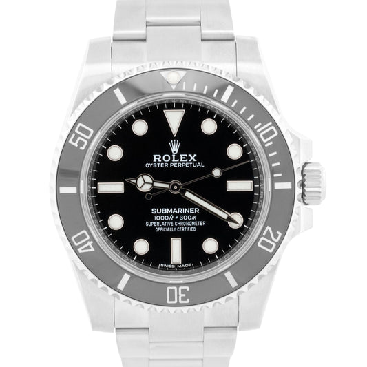 2018 PAPERS Rolex Submariner No-Date 40mm BLACK Ceramic Steel 114060 LN BOX