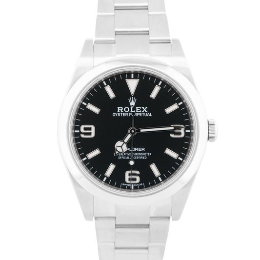 PAPERS Rolex Explorer Stainless Steel MK2 3-6-9 BLACK 39mm 214270 Watch BOX