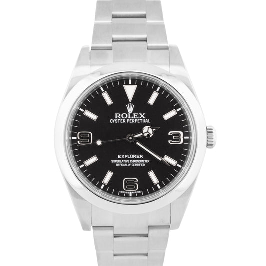 Rolex Explorer I BLACK Stainless Steel 39mm 3-6-9 MK1 Automatic Watch 214270
