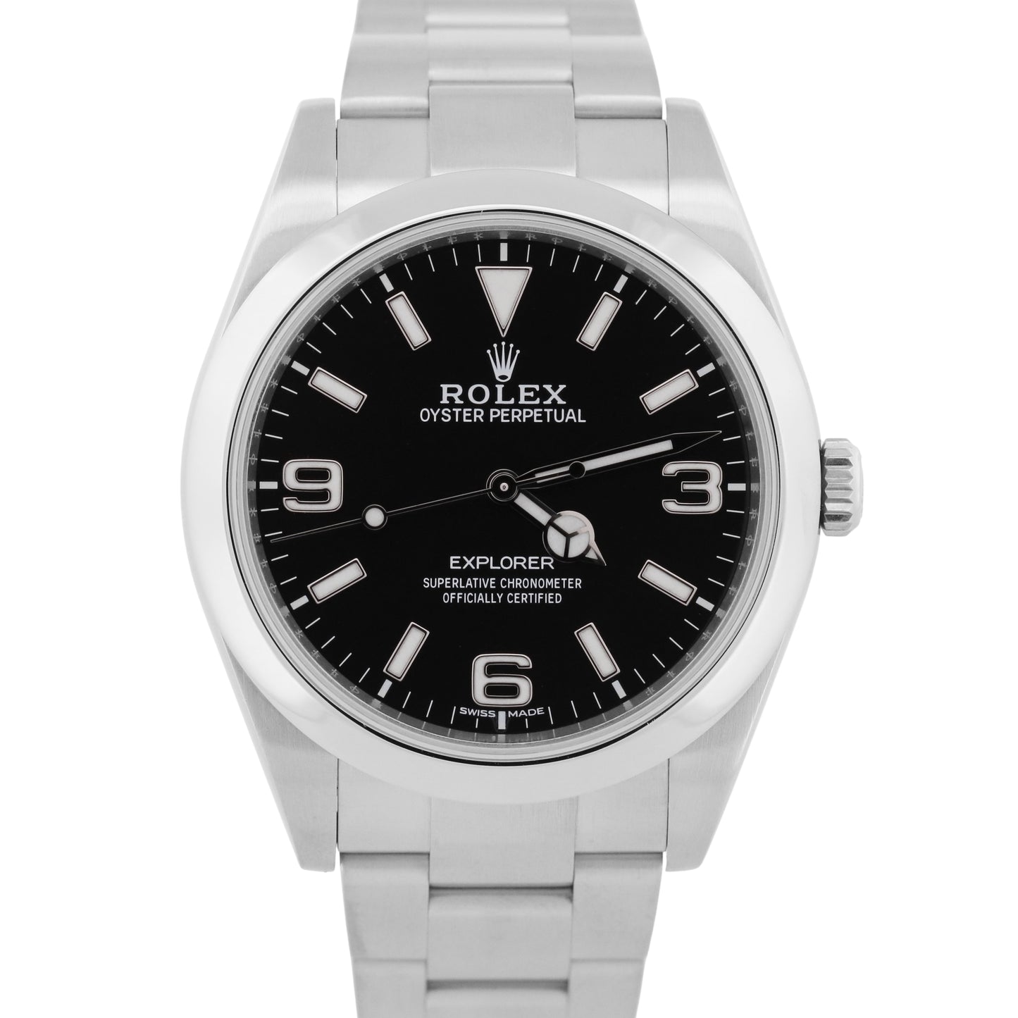 2017 PAPERS Rolex Explorer BLACK Stainless Steel MK2 39mm Oyster 214270 BOX