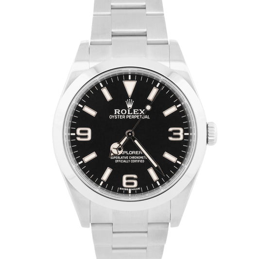 2016 PAPERS Rolex Explorer BLACK Stainless Steel MK2 39mm Oyster 214270 BOX