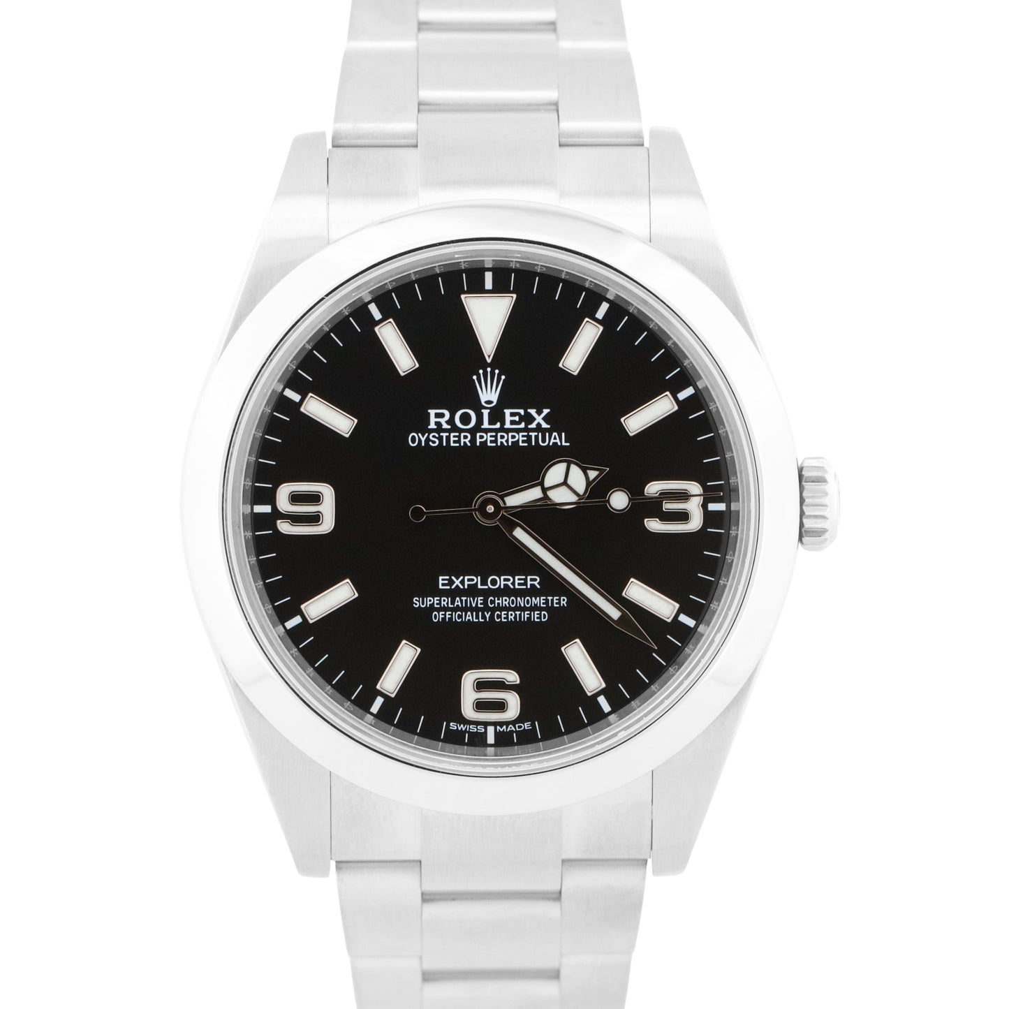 Rolex Explorer I BLACK Stainless Steel 39mm 3-6-9 MK2 Automatic Watch 214270