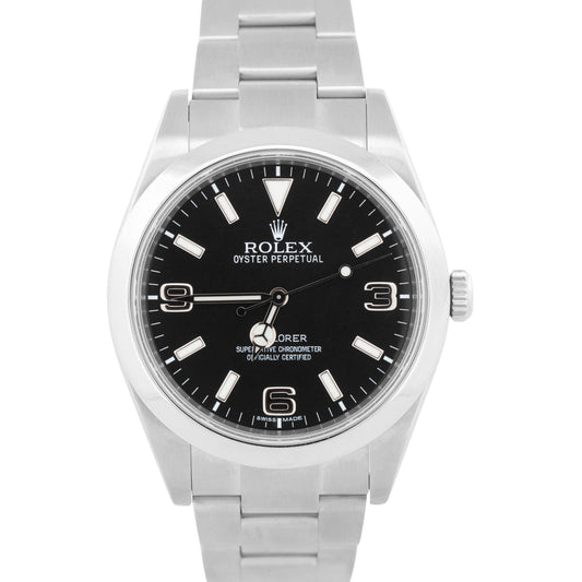 Rolex Explorer I 214270 Black Stainless Steel 39mm 3-6-9 MK1 Automatic Watch
