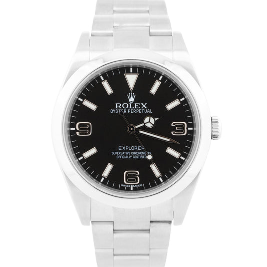 Rolex Explorer I BLACK Stainless Steel 39mm 3-6-9 MK1 Automatic Watch 214270