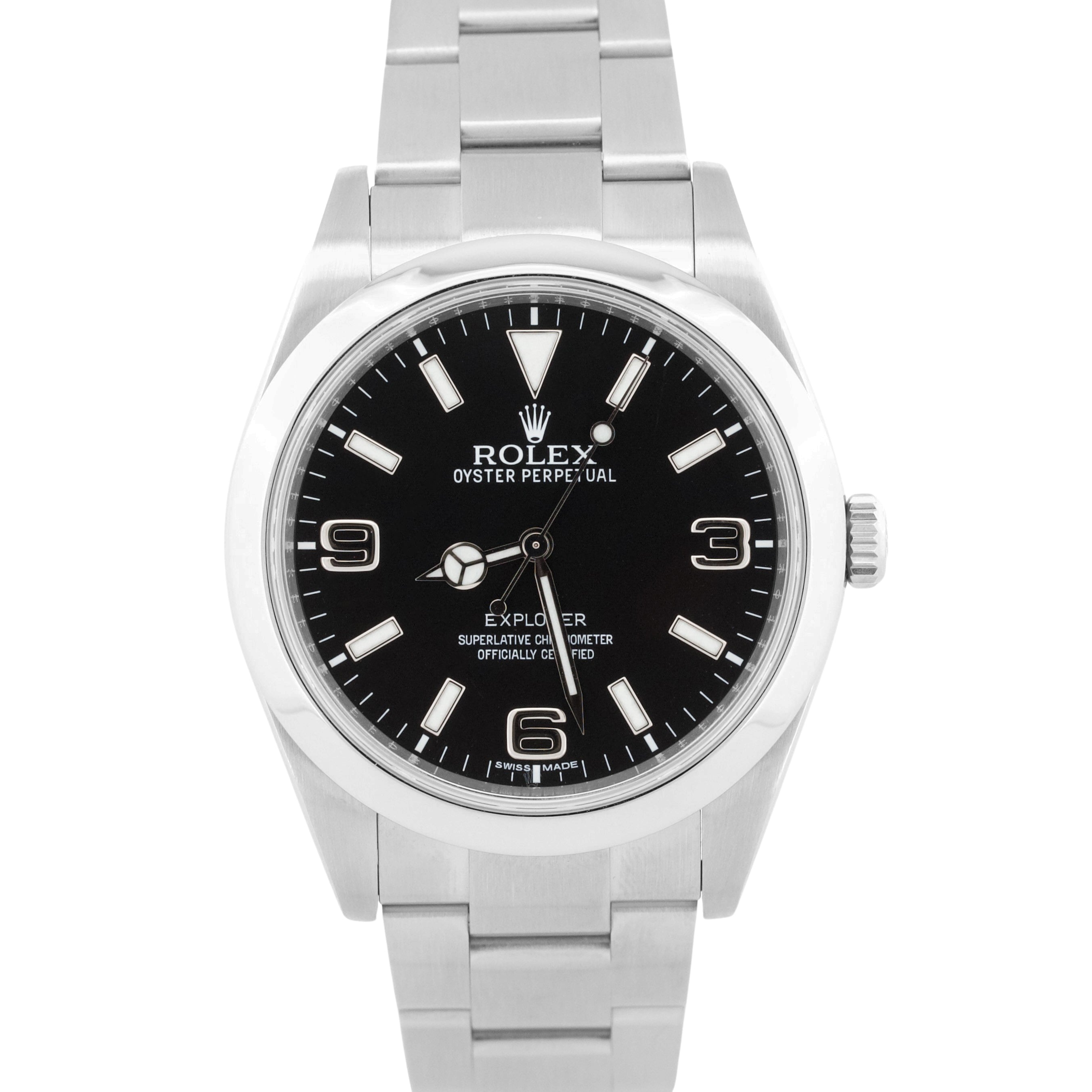 2010 Rolex Explorer 214270 Black Stainless Steel MK1 39mm Oyster