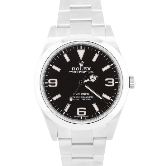 MINT PAPERS Rolex Explorer I Black MK2 Steel 39mm Stainless Steel 214270 BOX