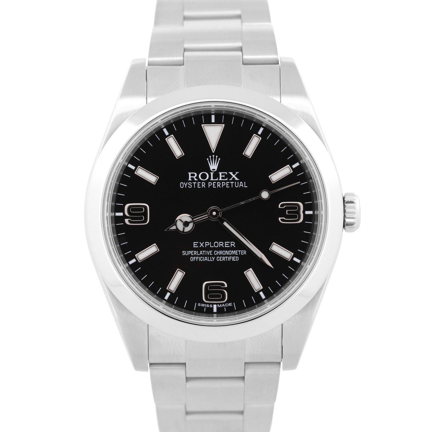 2011 PAPERS Rolex Explorer BLACK Stainless Steel MK1 39mm Oyster 214270 BOX