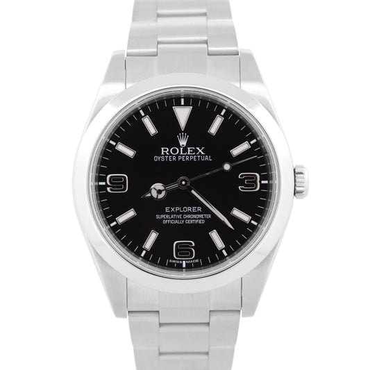 2011 PAPERS Rolex Explorer BLACK Stainless Steel MK1 39mm Oyster 214270 BOX