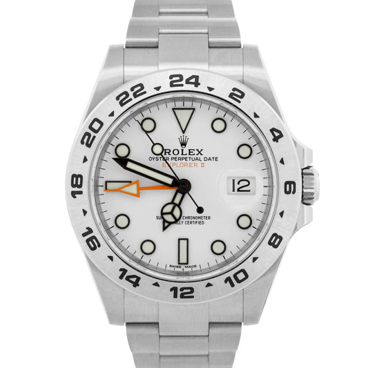 UNPOLISHED 2020 NFC PAPERS Rolex Explorer II 42mm POLAR WHITE Orange 216570 BOX